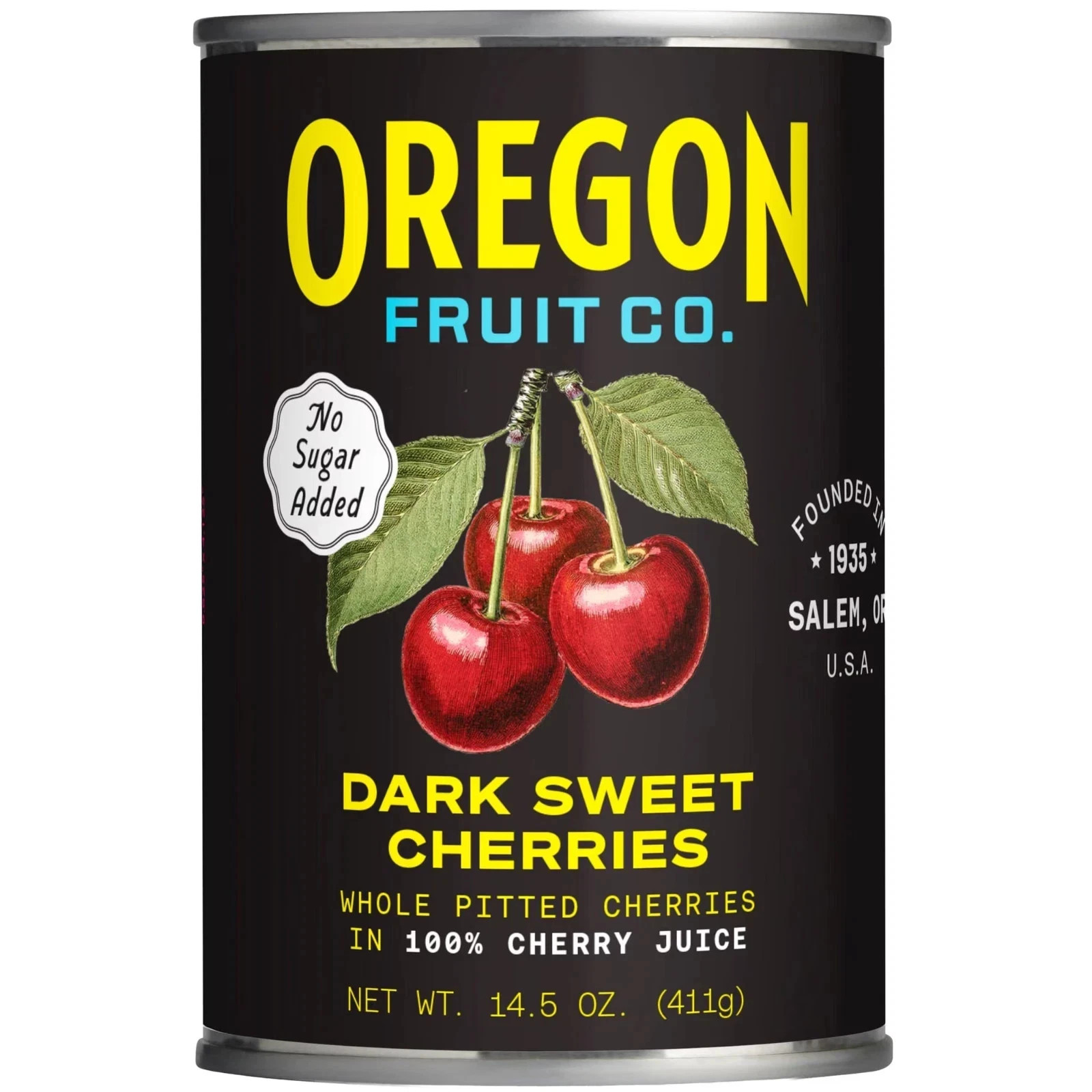 Oregon Fruit Co. Dark Sweet Cherries in 100%Cherry Juice, No Sugar Added,14.5oz
