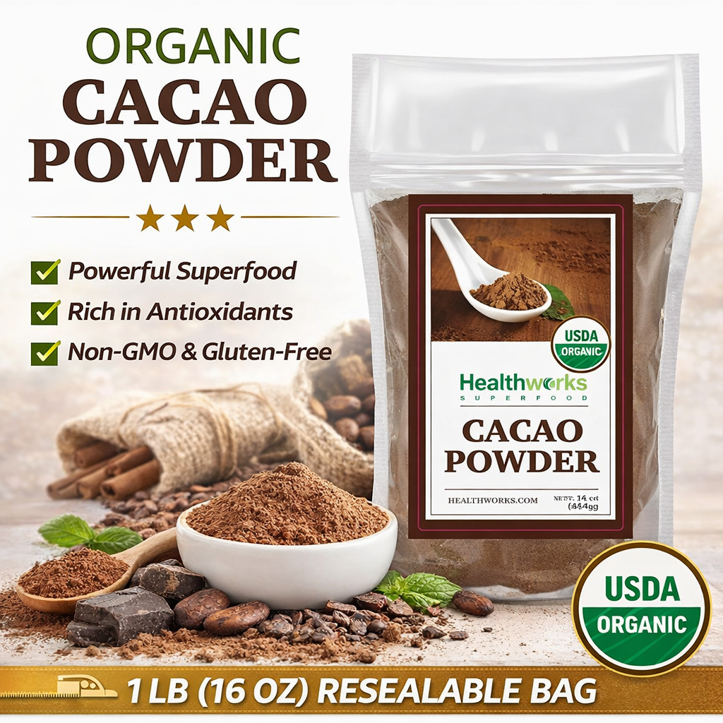 1 LB (16 OZ ) USDA Organic Raw Cacao Powder,100% Pure, ALL NATURAL