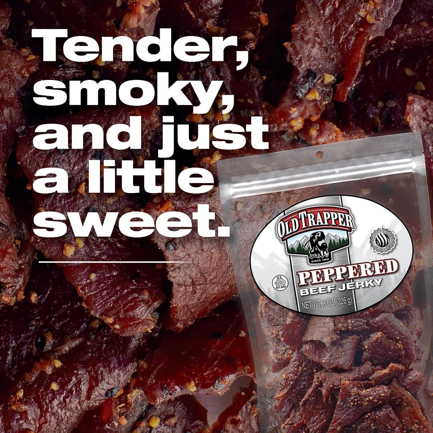 Gourmet Peppered Beef Jerky – 11g Protein, Low-Calorie, Ready to Eat Snack