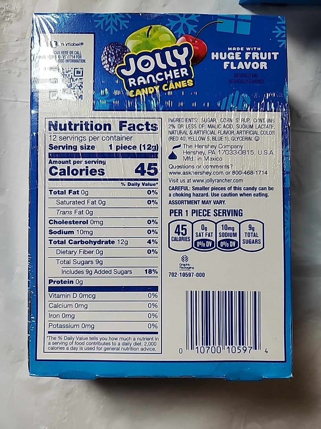 Jolly Rancher Candy Canes – Lot of 5 -12 Count Packs – Exp 4/27 3 Flavors