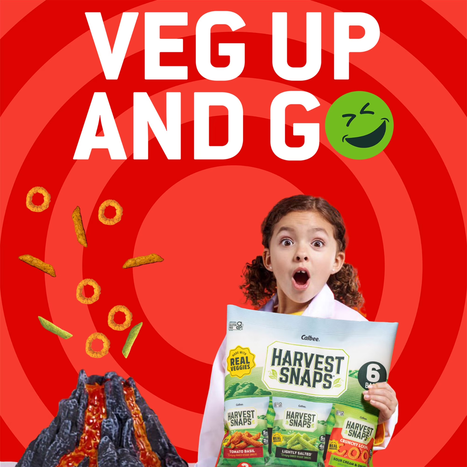 Baked Veggie Crisps Gluten Free Variety Snack Bags 3 Flavors 5.3 oz 6 Count