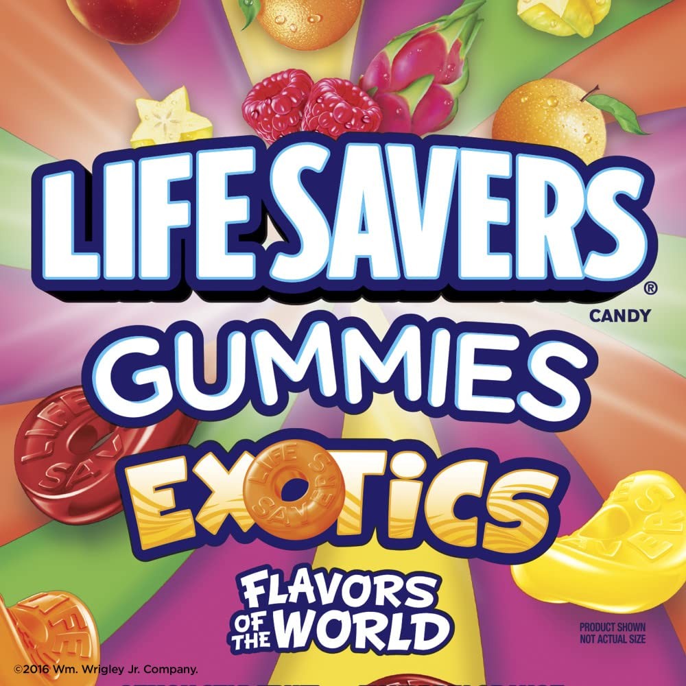 LIFE SAVERS Exotics Gummy Candy, 7 oz Bag 7 Ounce (Pack of 1), Orange