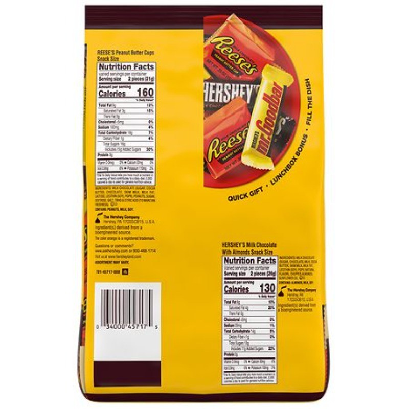 Snack Size, Candy, Party Pack Assorted Chocolate 29.2 oz