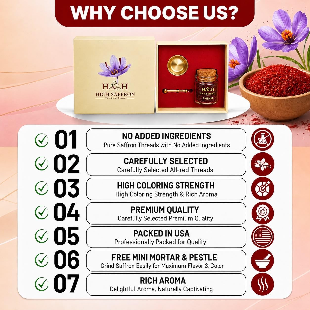 Super Negin Saffron Threads, Premium Grade A+ Saffron, Long Red Stigmas for R…
