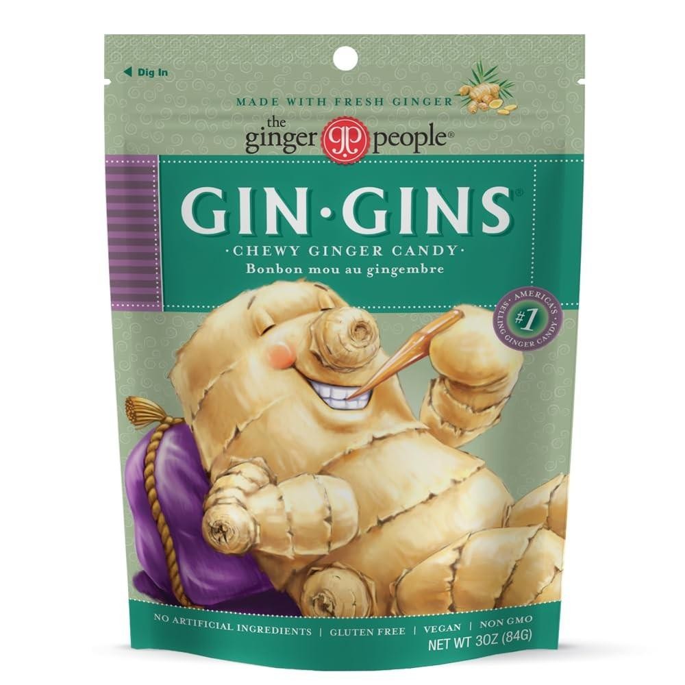 Gin Gins Original Ginger Chews Â Natural Fresh Ginger Candy by the Ginger Peop