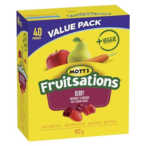 MOTTS – VALUE PACK – Berry Fruit Flavoured Snacks, 40 Pouches, 907 grams