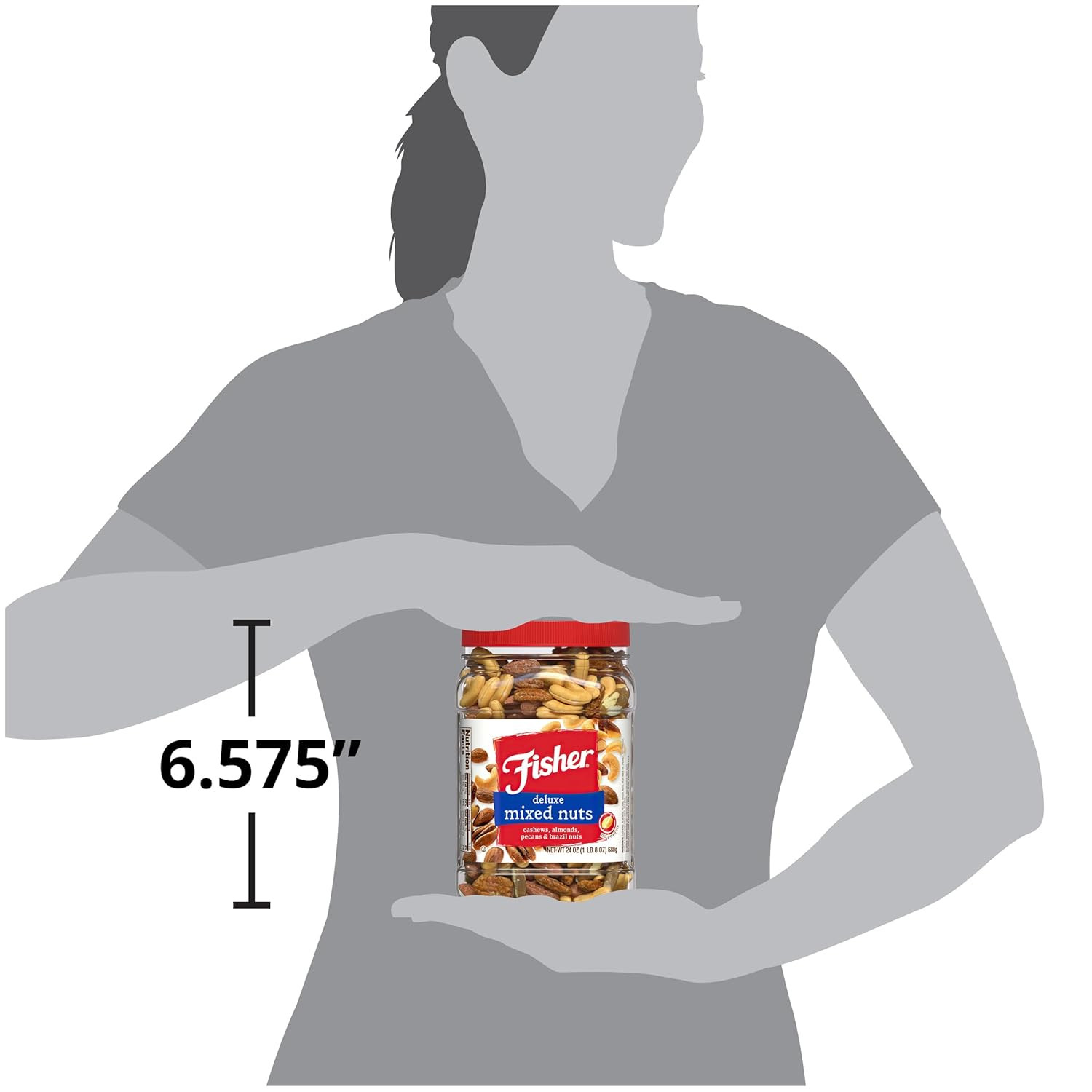 Snack Deluxe Mixed Nuts, 24 Ounces, Cashews, Almonds, Pecans, Brazil Nuts, 100%