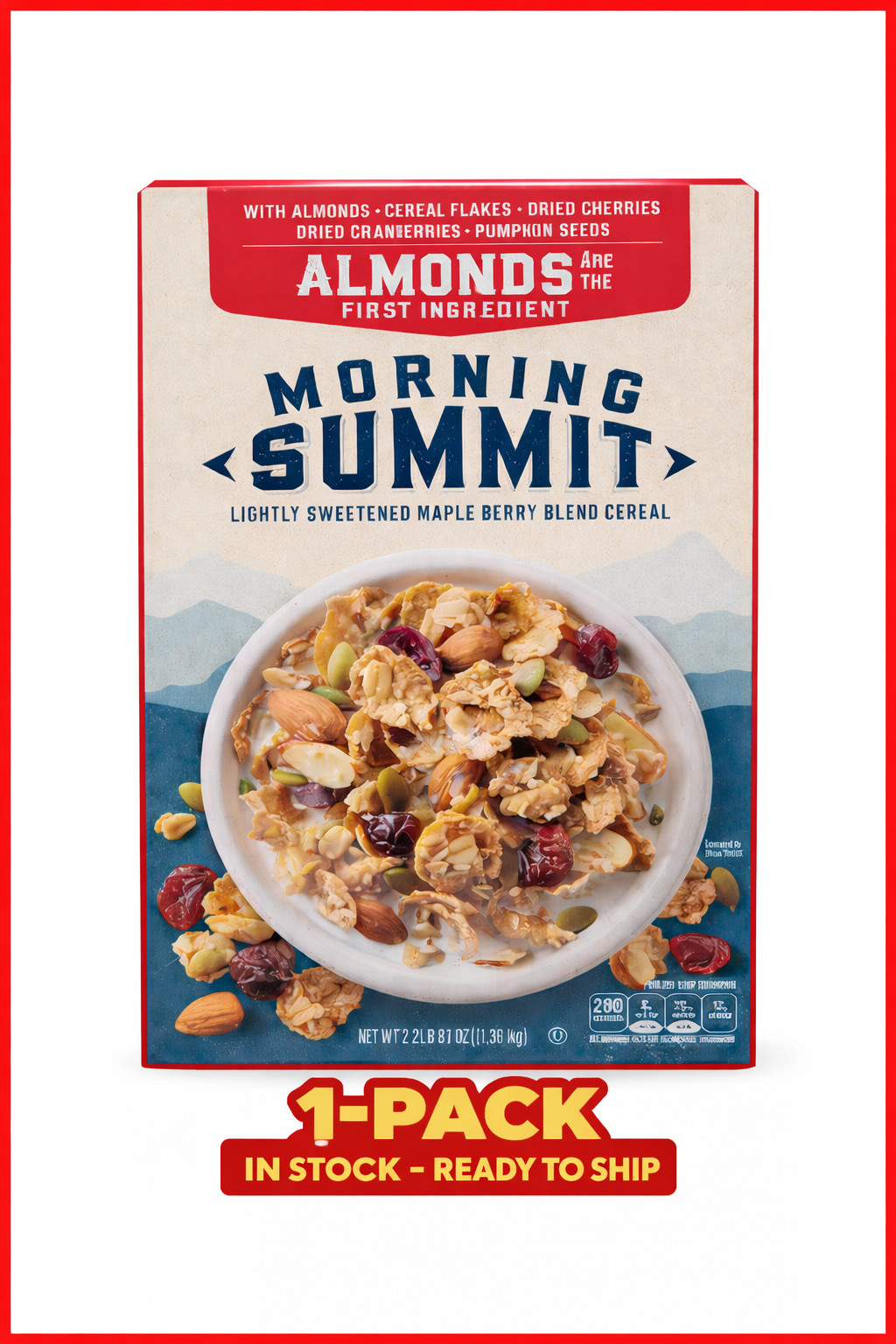 General Mills Morning Summit Almond Cereal Maple Berry Blend, 38 Ounce