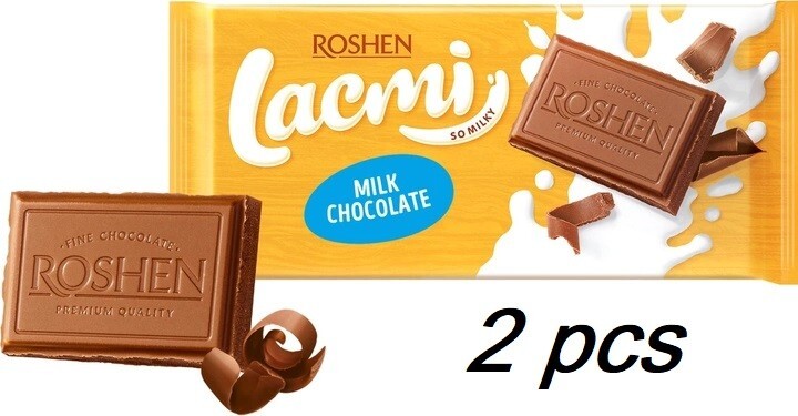 2 PCS Roshen Lacmi Milk Ukrainian Chocolate Bar Sweets 90g x 2pcs