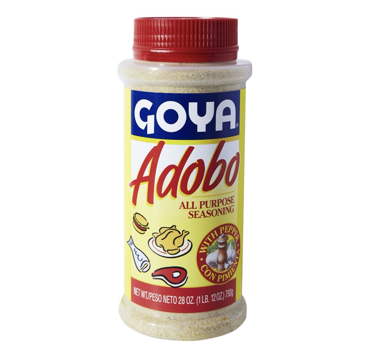 Goya Adobo All Purpose Seasoning with Pepper Extra Large 28 oz Shakeable Cani…
