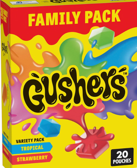 Gushers Fruit Flavored Snacks, Tropical and Strawberry Flavors, Family Pack, 20