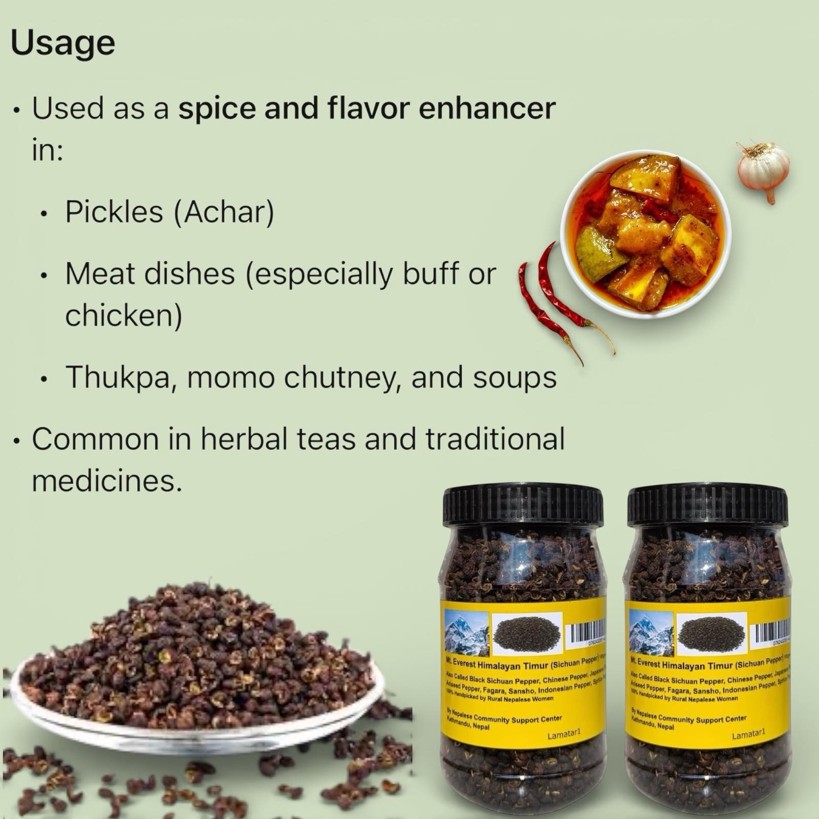 Lamatar1 Black Sichuan Pepper 3.5 Oz Himalayan Timur from Nepal