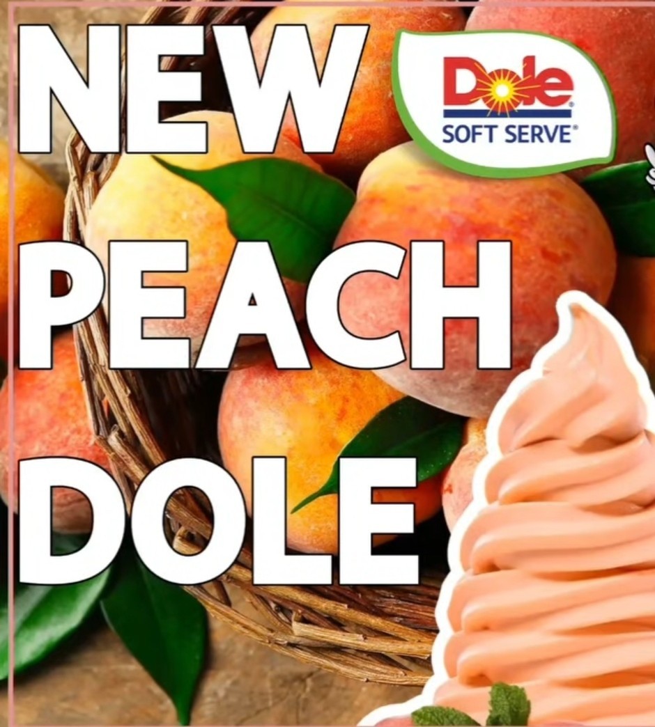 Dole Soft Serve Mix – Peach (4.4 lbs) Dairy Free, Dye Free Just Add Water
