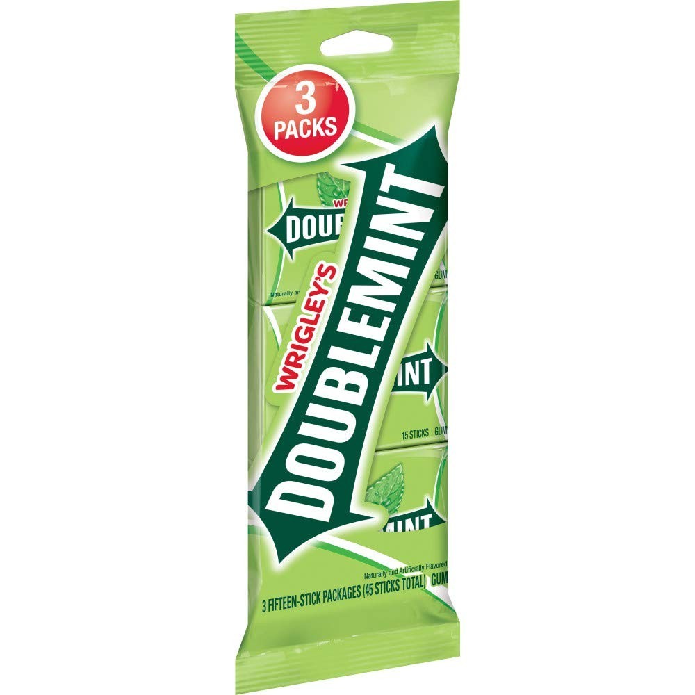 WRIGLEY’S Doublemint Chewing Gum Bulk Pack, 15 Stick Count Pack of 3 – Gum Packs