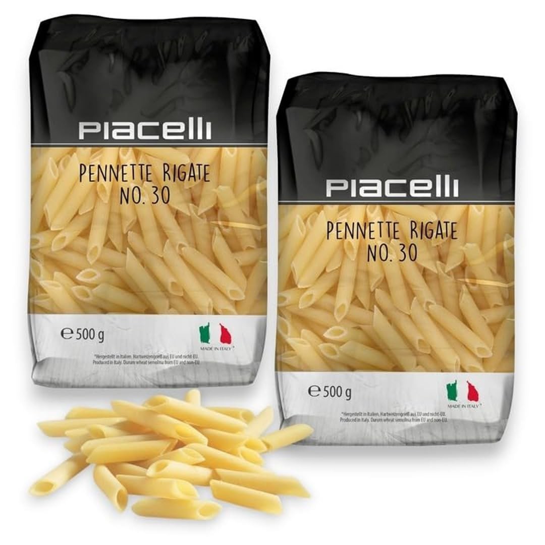 Piacelli Penne Rigate Pasta. 30- 2 Pack 500g/each