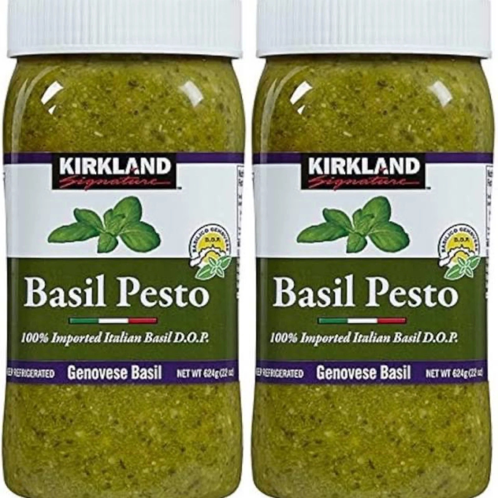2 Pack Kirkland Signature Imported Basil Pesto 22 oz each jar 624 g ea