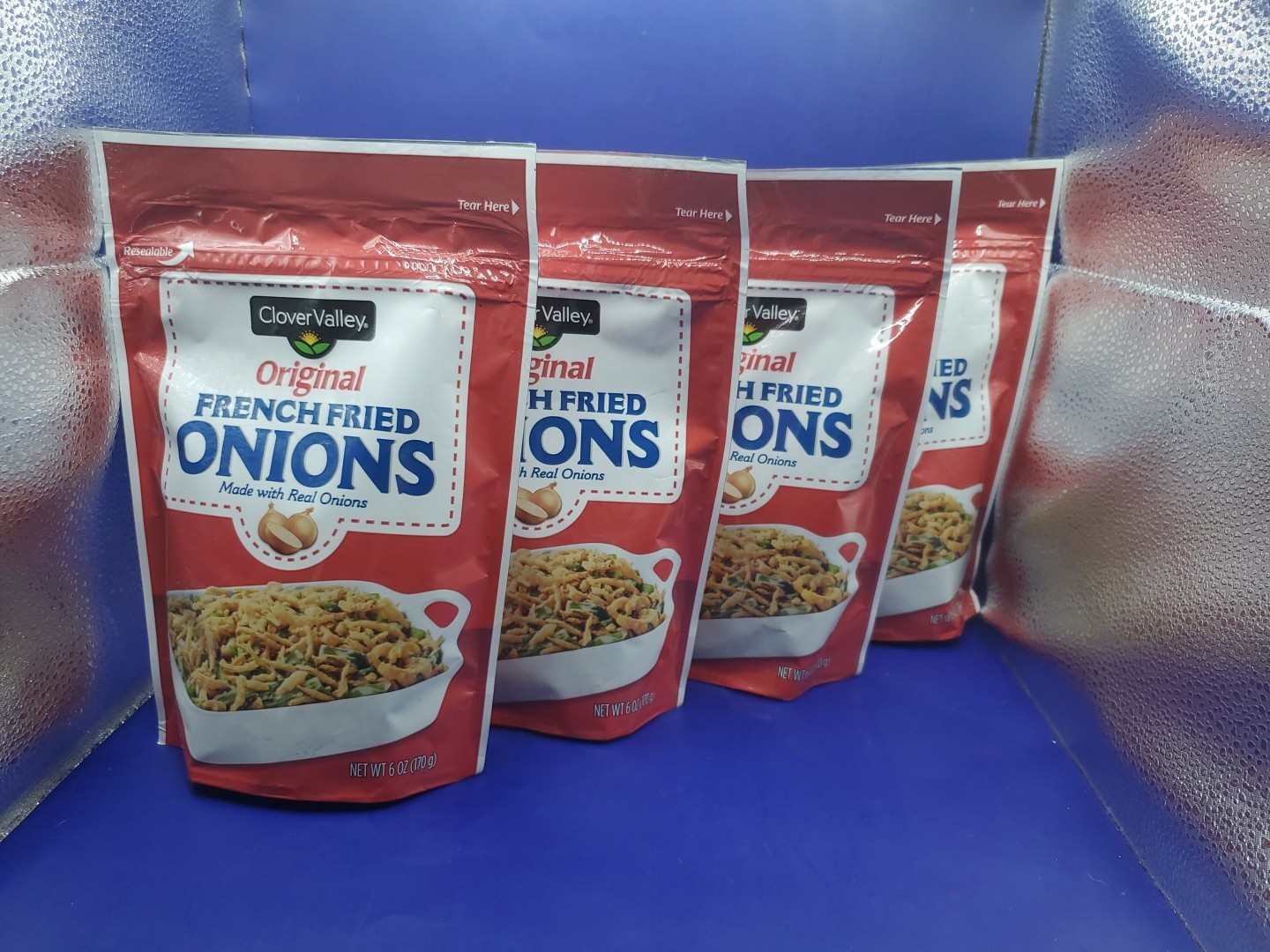 4 Pack Clover Valley Original French Fried Onions 6OZ Bags Exp 07/2026 New