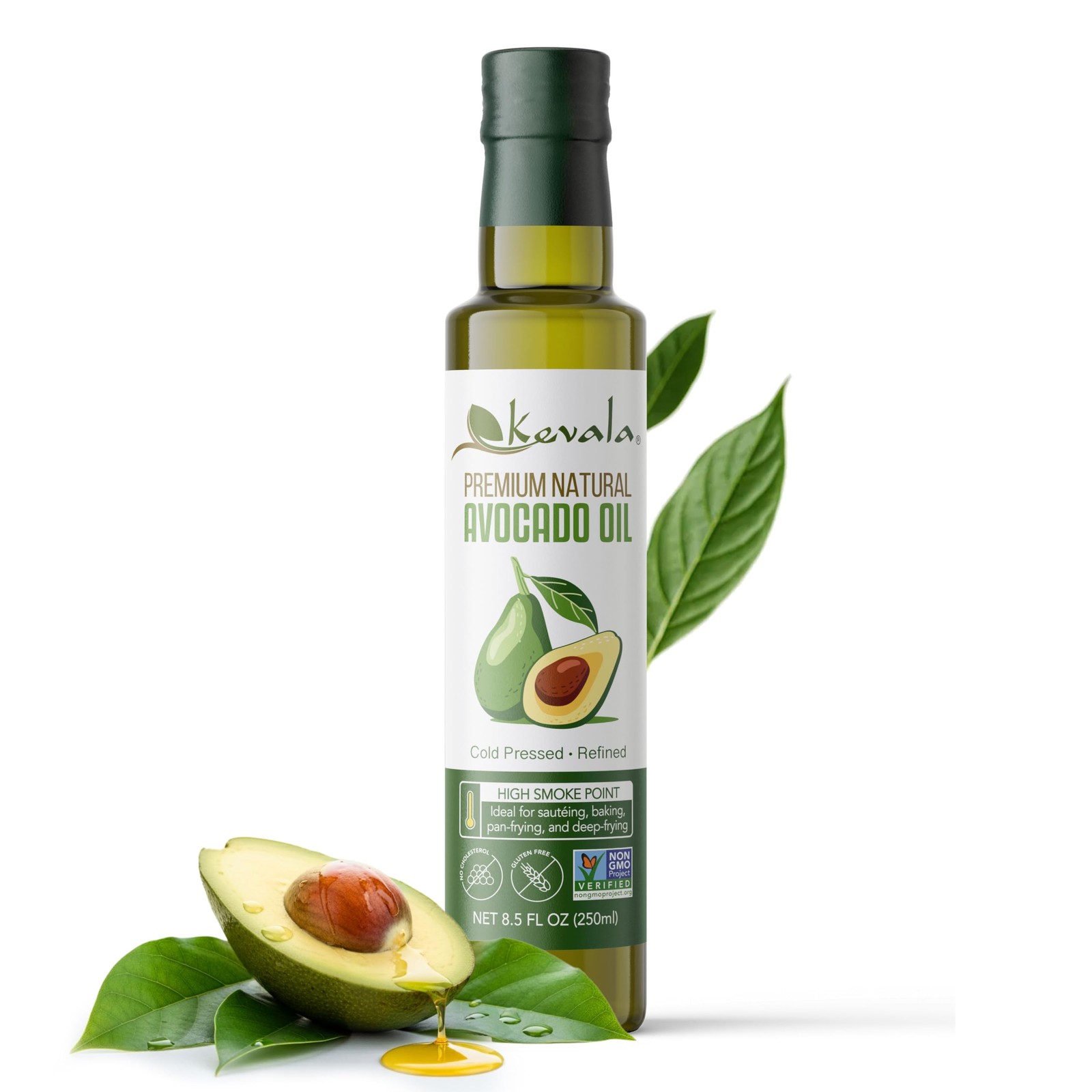 Kevala Avocado Oil – Cold Pressed | Non‑GMO Project 8 fl oz (Pack of 1)