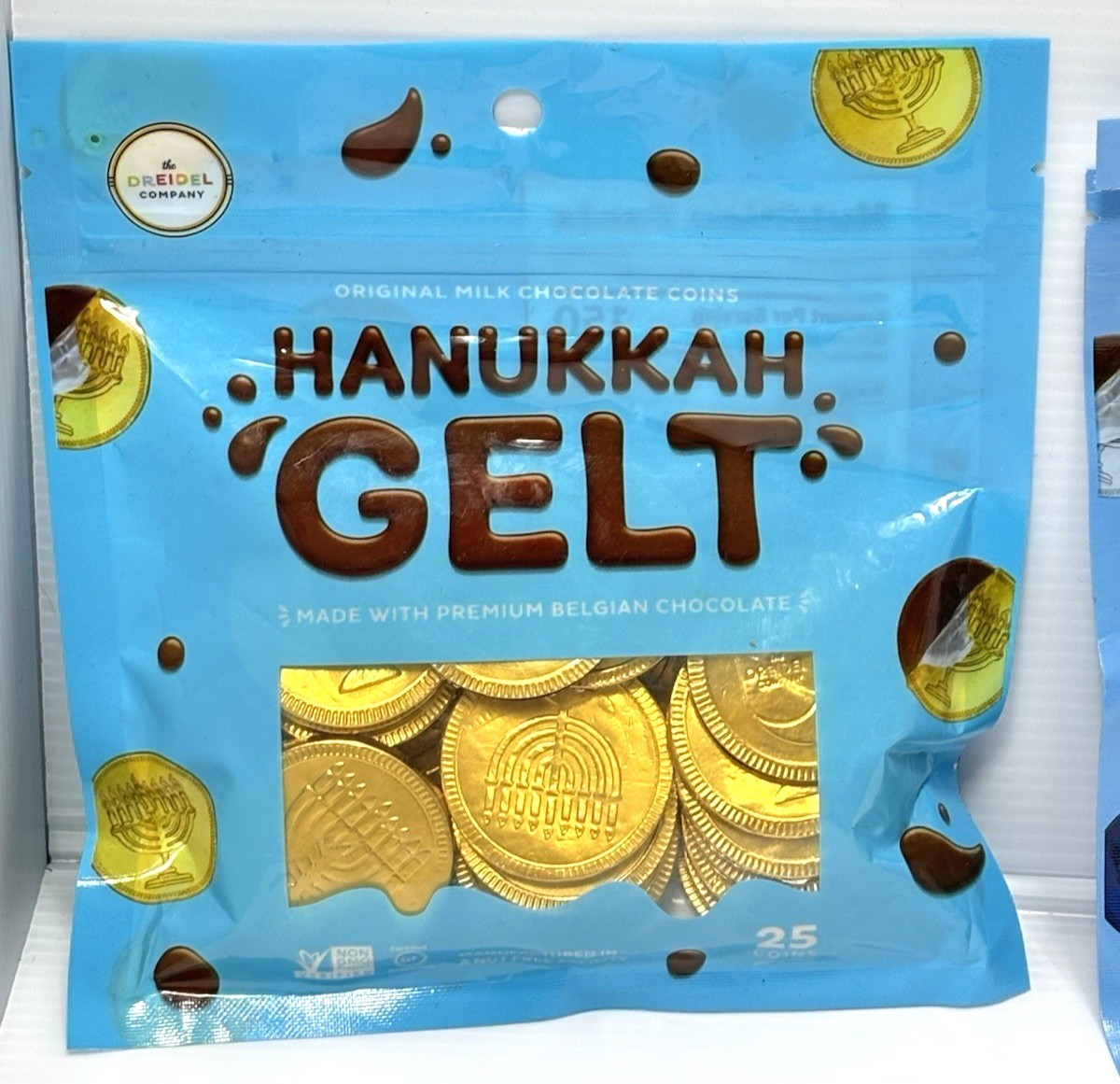 Hanukkah Gelt Milk Chocolate Coins Premium Belgian Chocolate Gold Silver 2 Pack