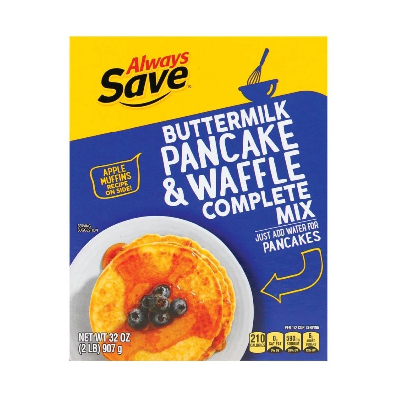 3x Always Save Buttermilk Pancake & Waffle Complete Mix Breakfast Bulk New 32oz