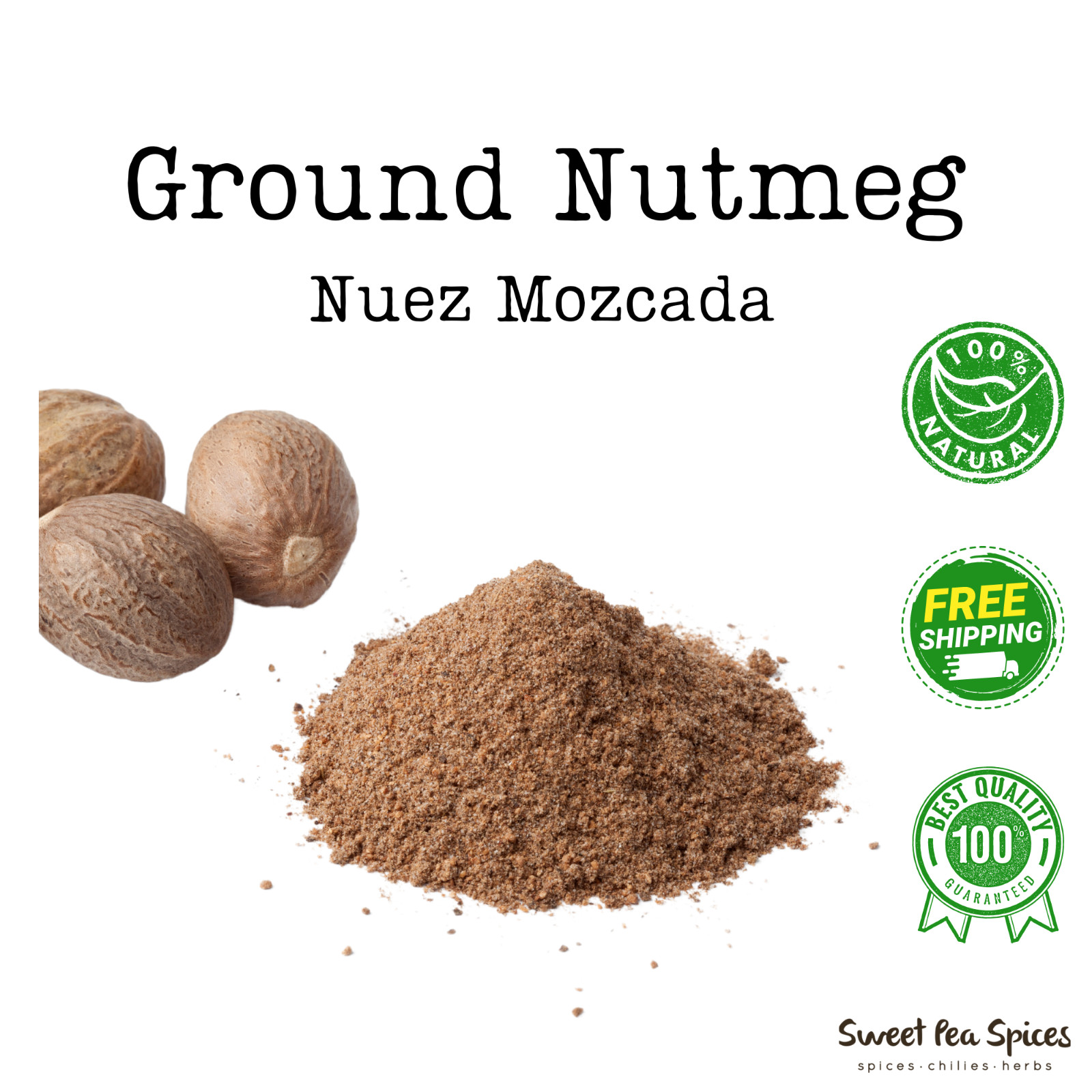 Nutmeg Powder, Ground 1 – 5 lbs Nuez Mozcada – 100% Pure Natural