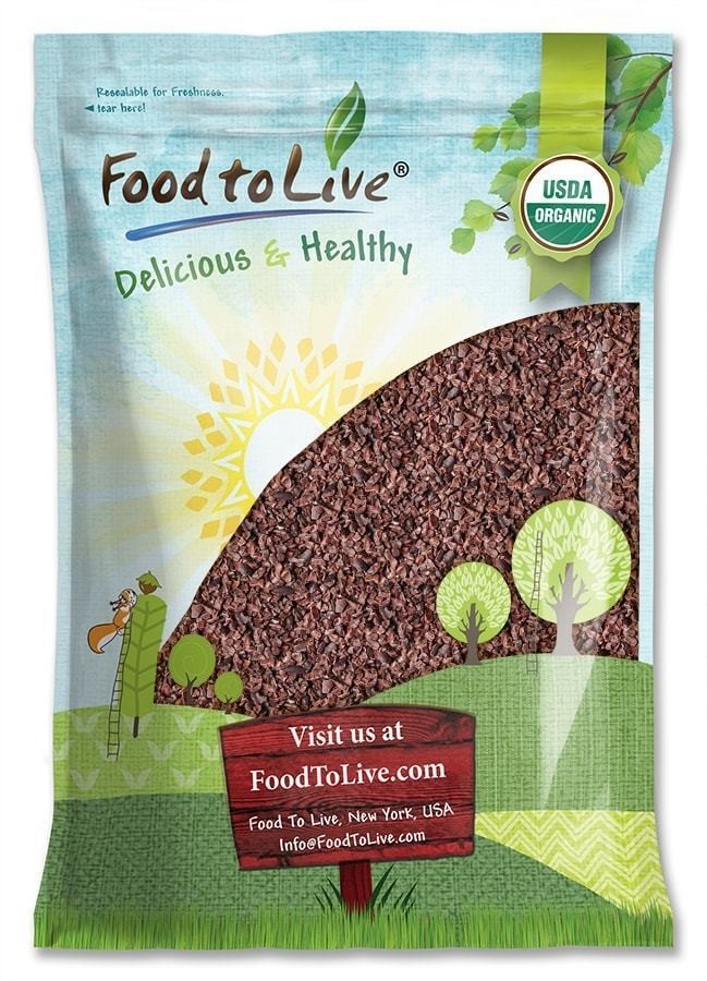 Organic Cacao Nibs – Unsweetened, Non-GMO, Kosher, Raw, Vegan, Sirtfood, Bulk
