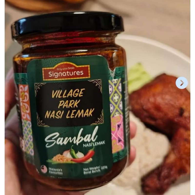 Village Park Nasi Lemak Sambal 225g Jar | Authentic Malaysian Chili Paste | Hala