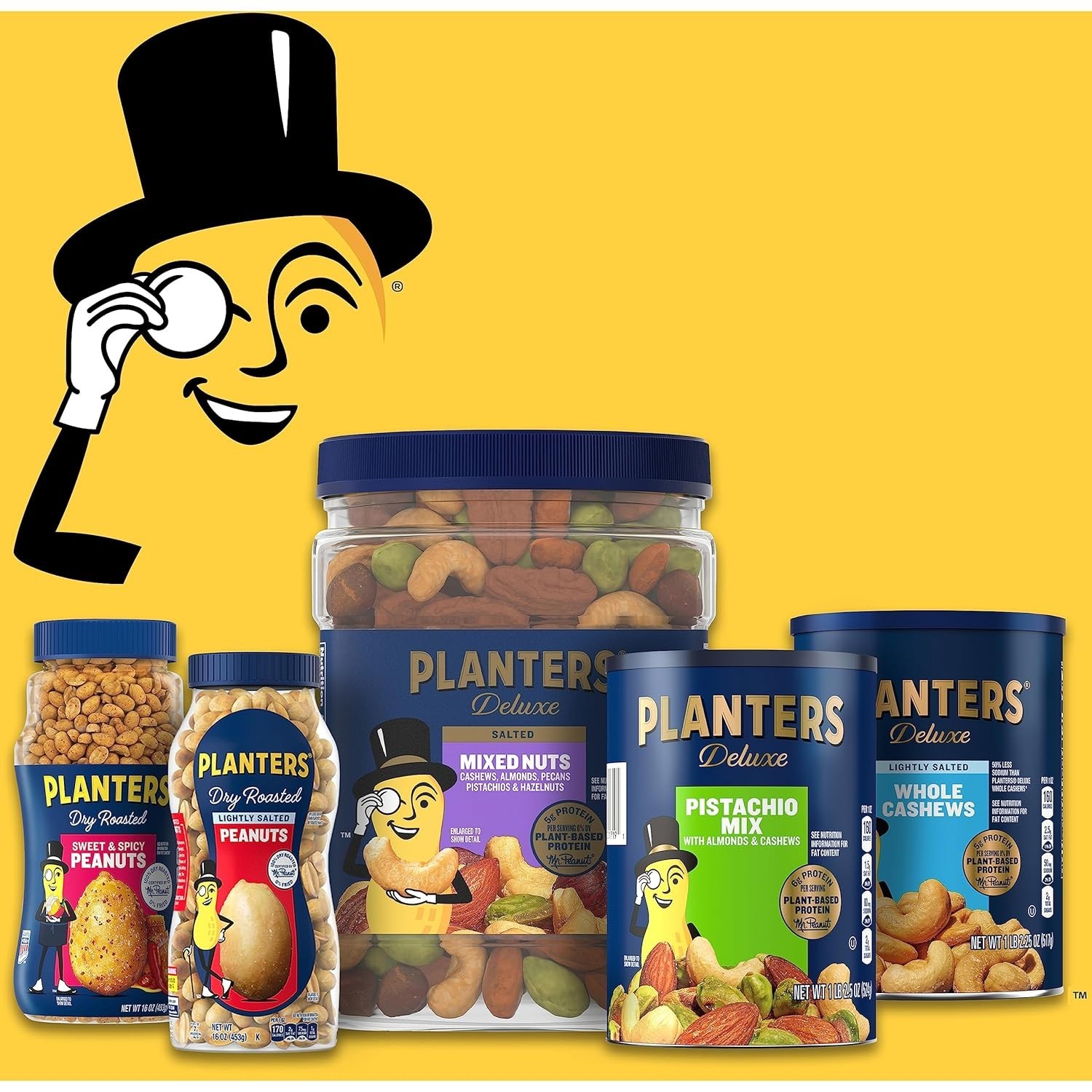 Salted Mixed Nuts 56oz Canister with Peanuts, Almonds, Cashews & More