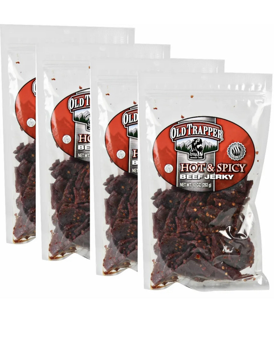 2-Pack BIG 10 OZ Old Trapper Jerky Hot And Spicy Pepper Beef Family Size
