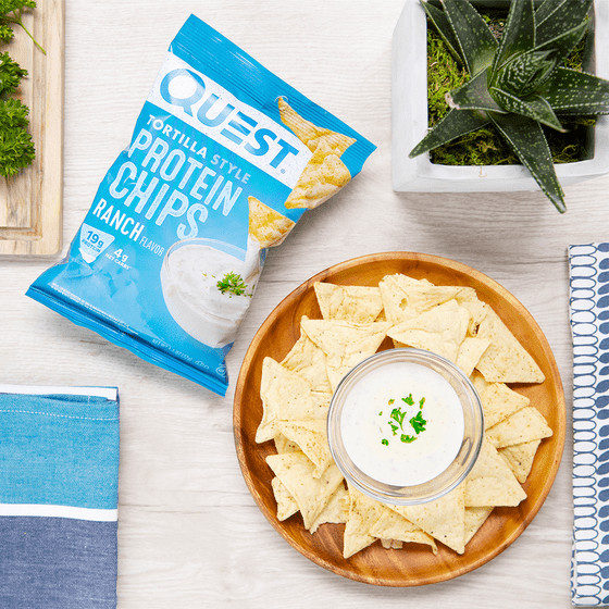 Quest Tortilla Style Protein Chips, Ranch, Baked, Gluten Free, 4 Count…