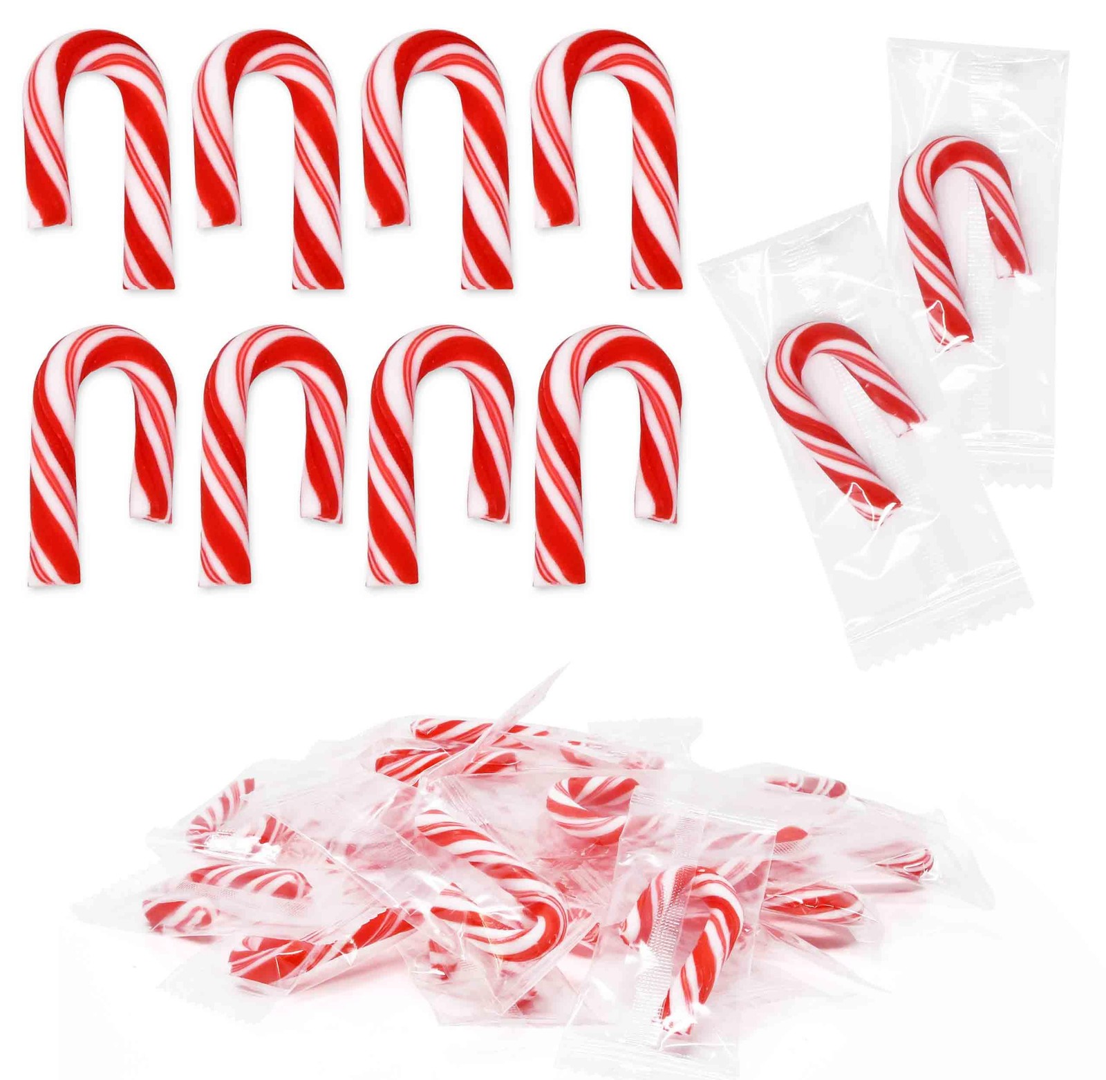 Christmas Mini Candy Canes Individually Wrapped Peppermint Flavor 100