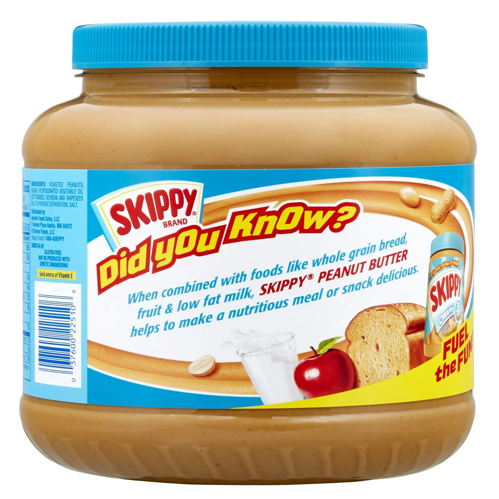 SKIPPY Peanut Butter, Creamy, 7 g Protein Per Serving, Shelf-Stable, 80 oz Plast