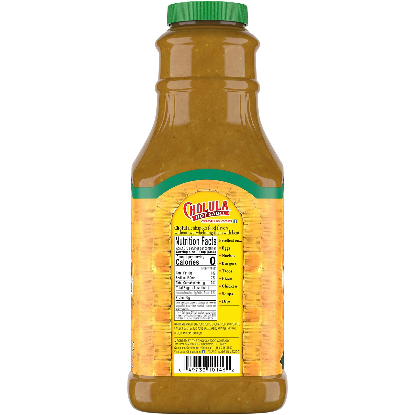 Cholula Green Pepper Hot Sauce, 64 fl oz One 64 Fluid Ounce Bulk Container o…