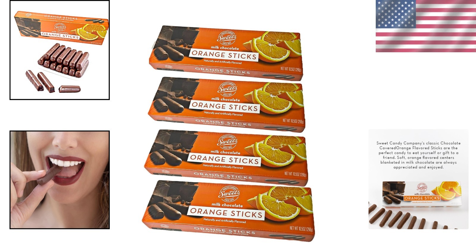 Gourmet Milk Chocolate Orange Sticks – 10.5 oz (Pack of 4)
