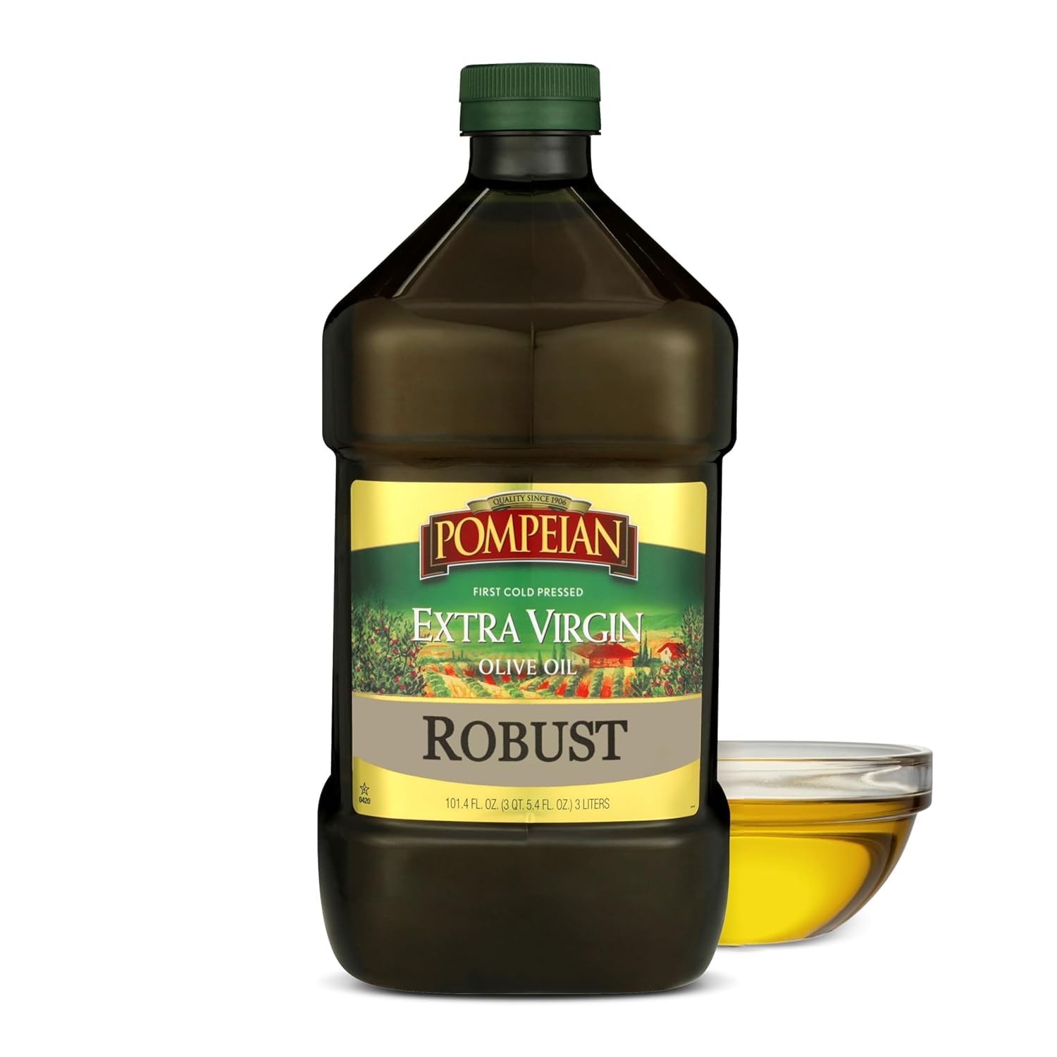 Pompeian Robust Extra Virgin Olive Oil 101 fl oz 3 L First Cold Pressed Oliv…