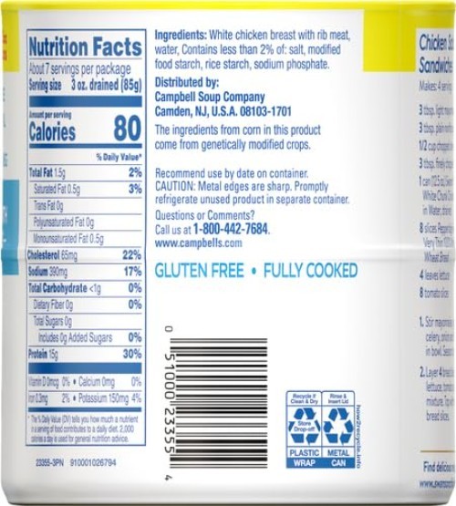 Swanson White Chunk Chicken Breast, 12.5 Oz Can, 2 Count