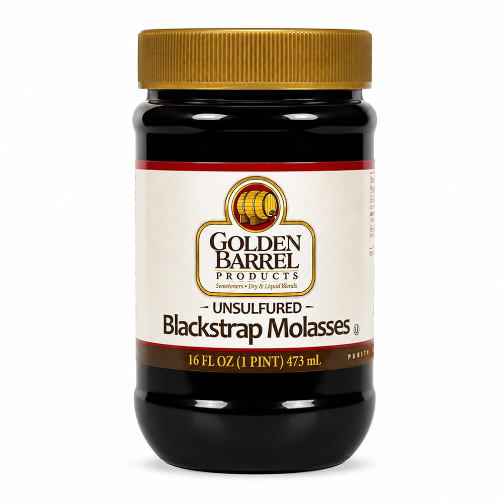 Golden Barrel Blackstrap Molasses, 16 Fl. Oz 16 Fl (Pack of 1), Black
