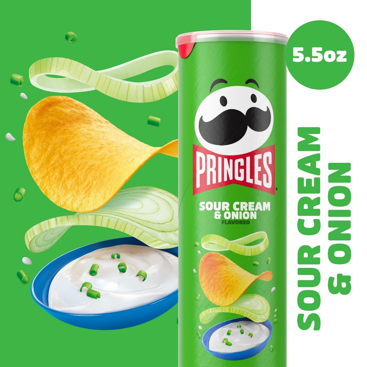 Pringles Sour Cream & Onion Potato Crisps Chips – 5.5oz