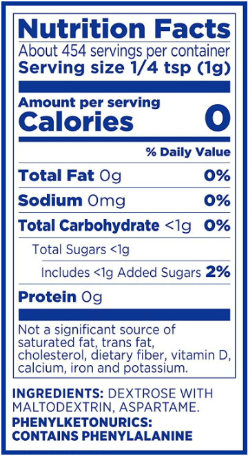 EQUAL 0 Calorie Sweetener, Powdered Aspartame and Acesulfame-K Sweetener, Zero C