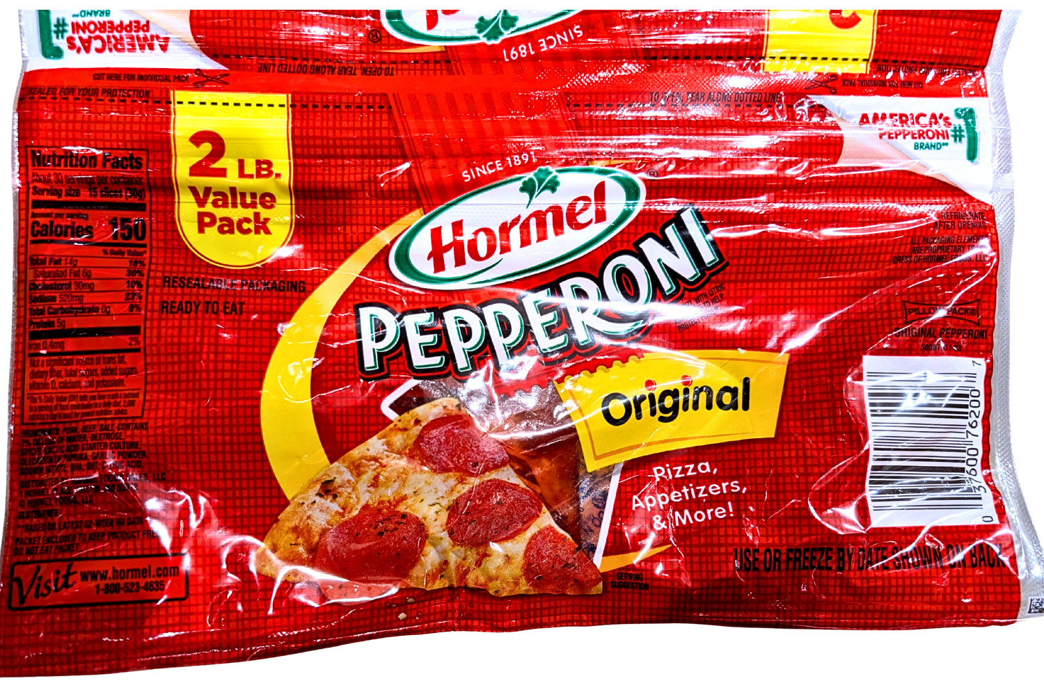 Homel Pepperoni Original 2×16 Ounce Pouches EXP 07/2027
