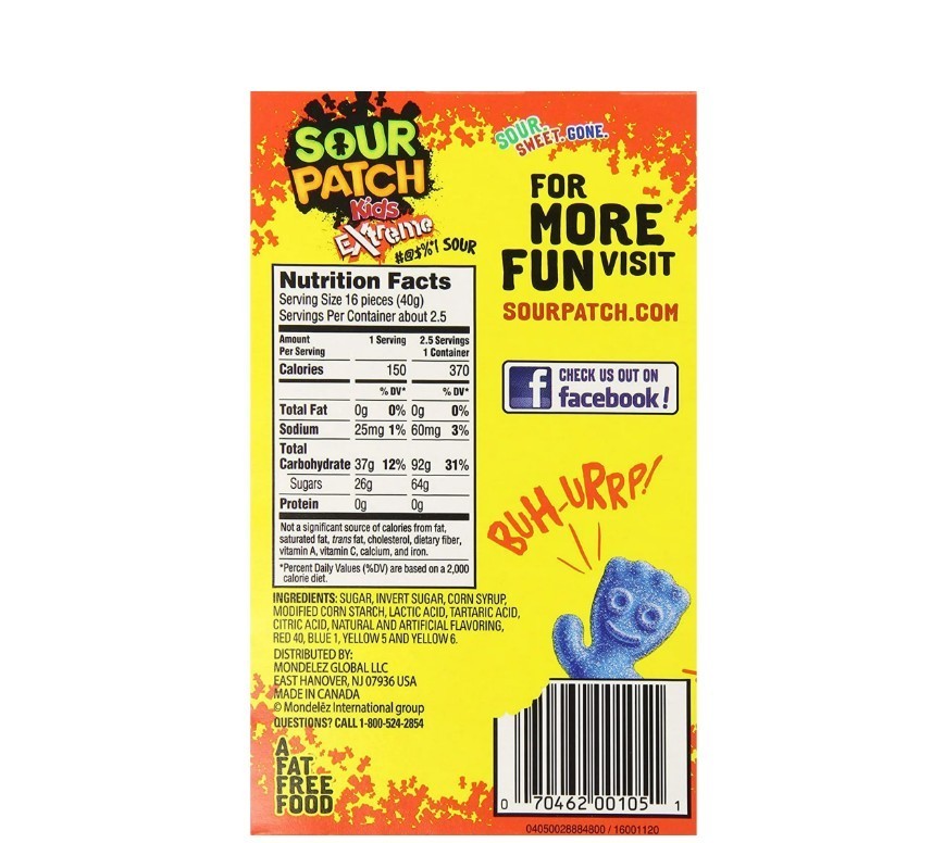 Pack of 4 Sour Patch Kids Extreme Sour 3.5oz Theater Box Candy BBD 03/11/2027