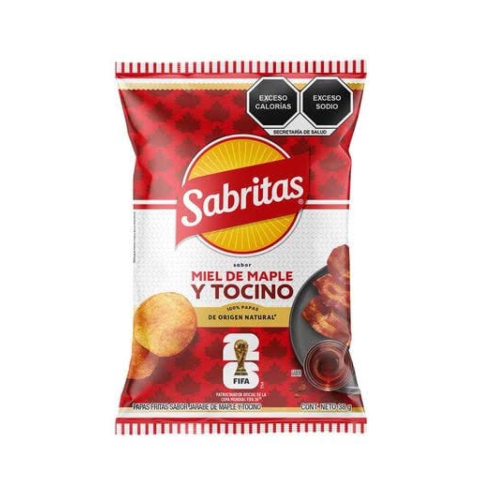5X CHIPS SABOR A TOCINO – SABRITAS MEXICANAS (5 Paq de 38g c/u)