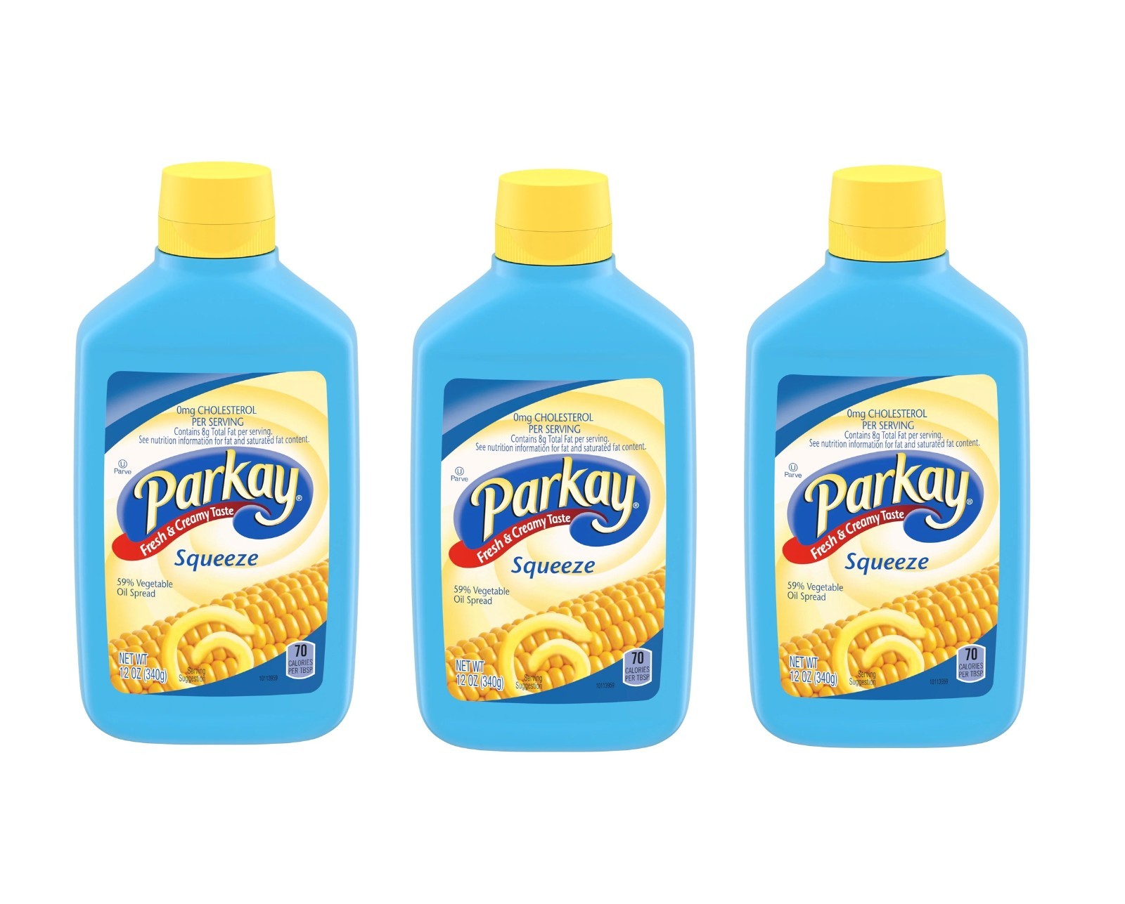 3 Pack Parkay Squeeze Vegetable Oil Spread Original Flavor 12 oz Bottles Creamy