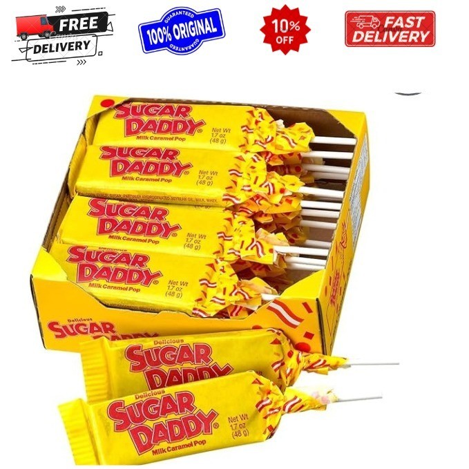 Sugar Daddy Milk Caramel Pop, 1.7-Ounce Pops (Pack of 24)