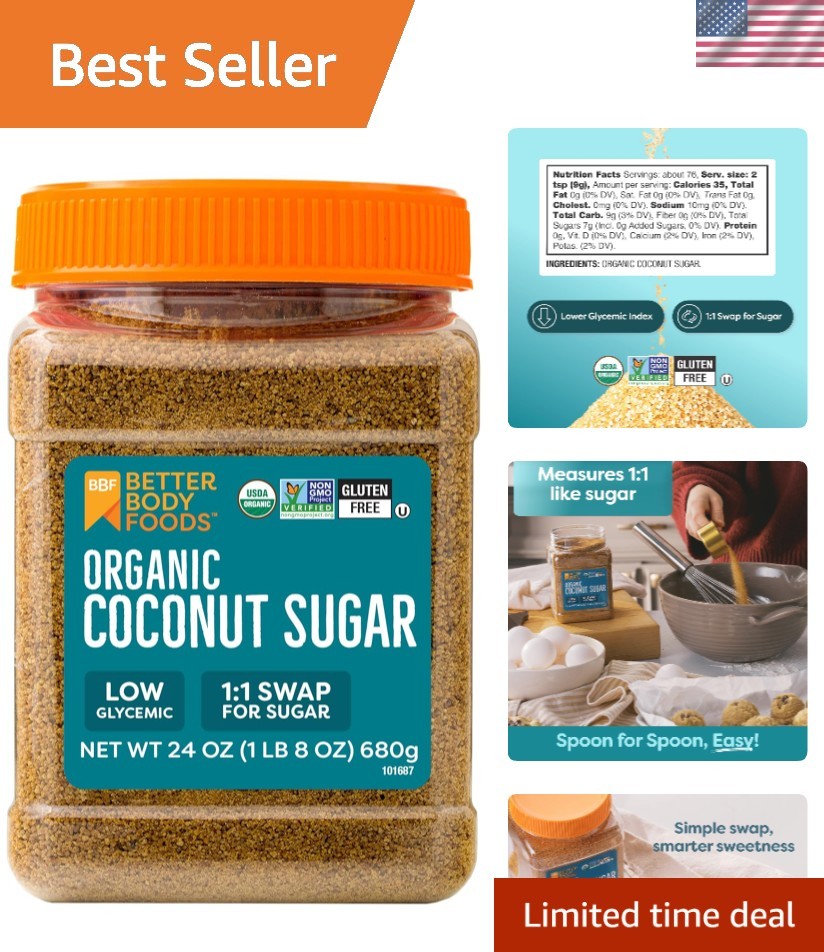 Delightfully Sweet Organic Coconut Sugar, 24 oz – The Ultimate Sugar Substitute
