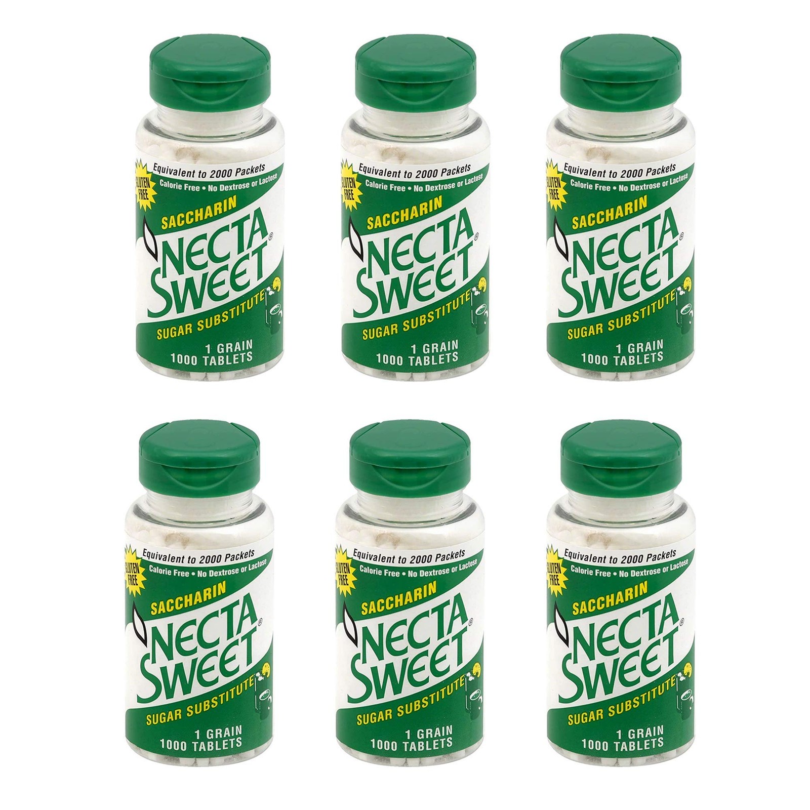 1-Grain Saccharin Tablets – Zero-Calorie Sugar Substitutes (6-Pack 1,000-Tabl…