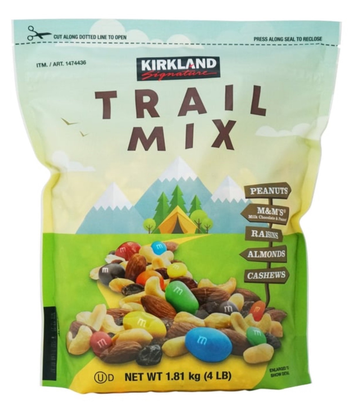 Kirkland Signature Trail Mix 4 lbs Peanuts M&M’s Milk Chocolate Peanut Raisins