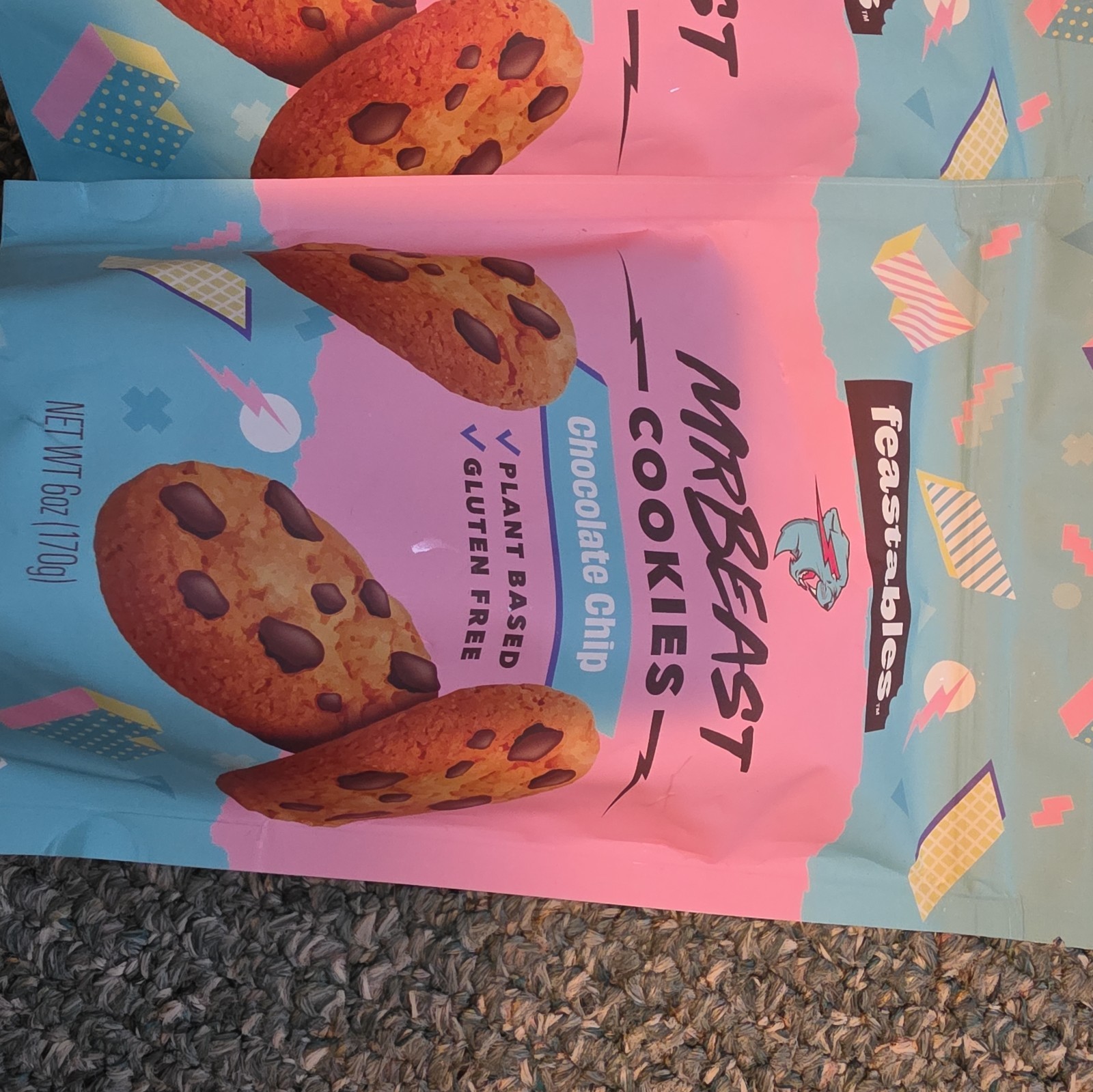 3 Pack RARE Mr Beast Feastables CHOCOLATE CHIP Cookie *Discontinued Collectable*