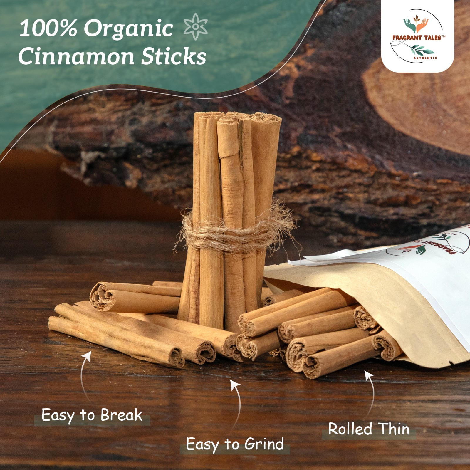 Premium Organic Ceylon Cinnamon Sticks – 1 LB (454g), USDA Certified, Non-GMO