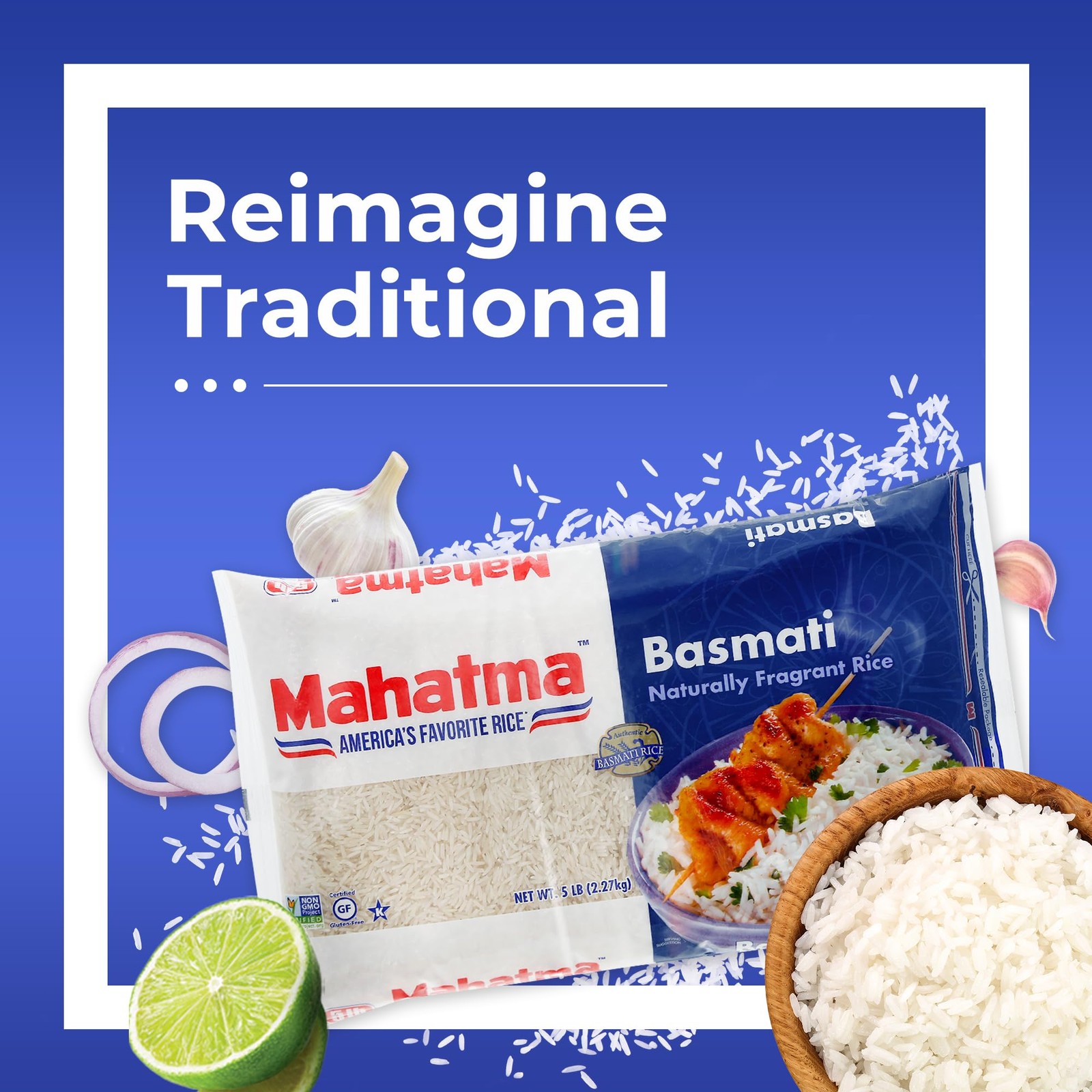 Indian Basmati Rice, 5lb Bag of Rice, Fluffy, Floral, and Nutty-Flavored Rice…